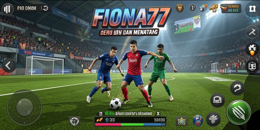 Tampilan gameplay yang mendebarkan dalam FIONA77 menunjukkan aksi olahraga yang seru.