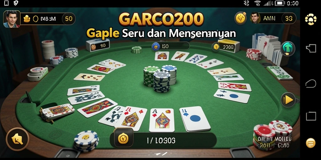 Tampilan seru gameplay Gaple di GARCO200.
