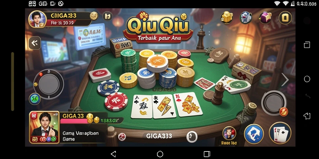 Tampilan gameplay menarik saat bermain QiuQiu di GIGA33.