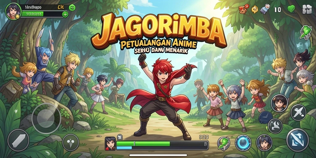 Tampilan menarik dari gameplay <strong>JAGORIMBA</strong> menunjukkan pertarungan epik karakter anime.