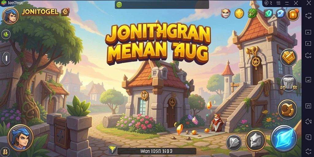 Tampilan gameplay <strong>JONITOGEL</strong> yang penuh aksi dalam suasana Tower Defense.
